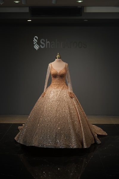 لباس عروس رنگی مدل عسل 4 لباس عروس رنگی مدل عسل