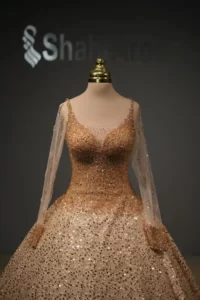 لباس عروس رنگی مدل عسل 15 لباس عروس مدل شعله