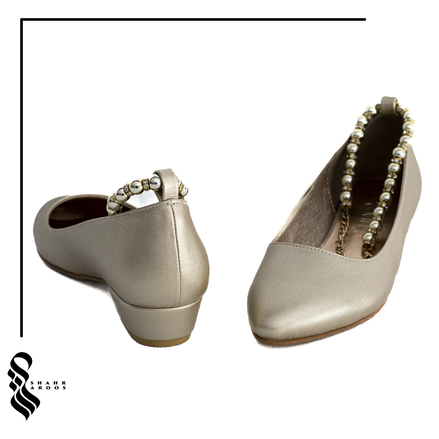 کفش عروس کد 1061 6 کفش زنانه تخت طلایی کد 1061