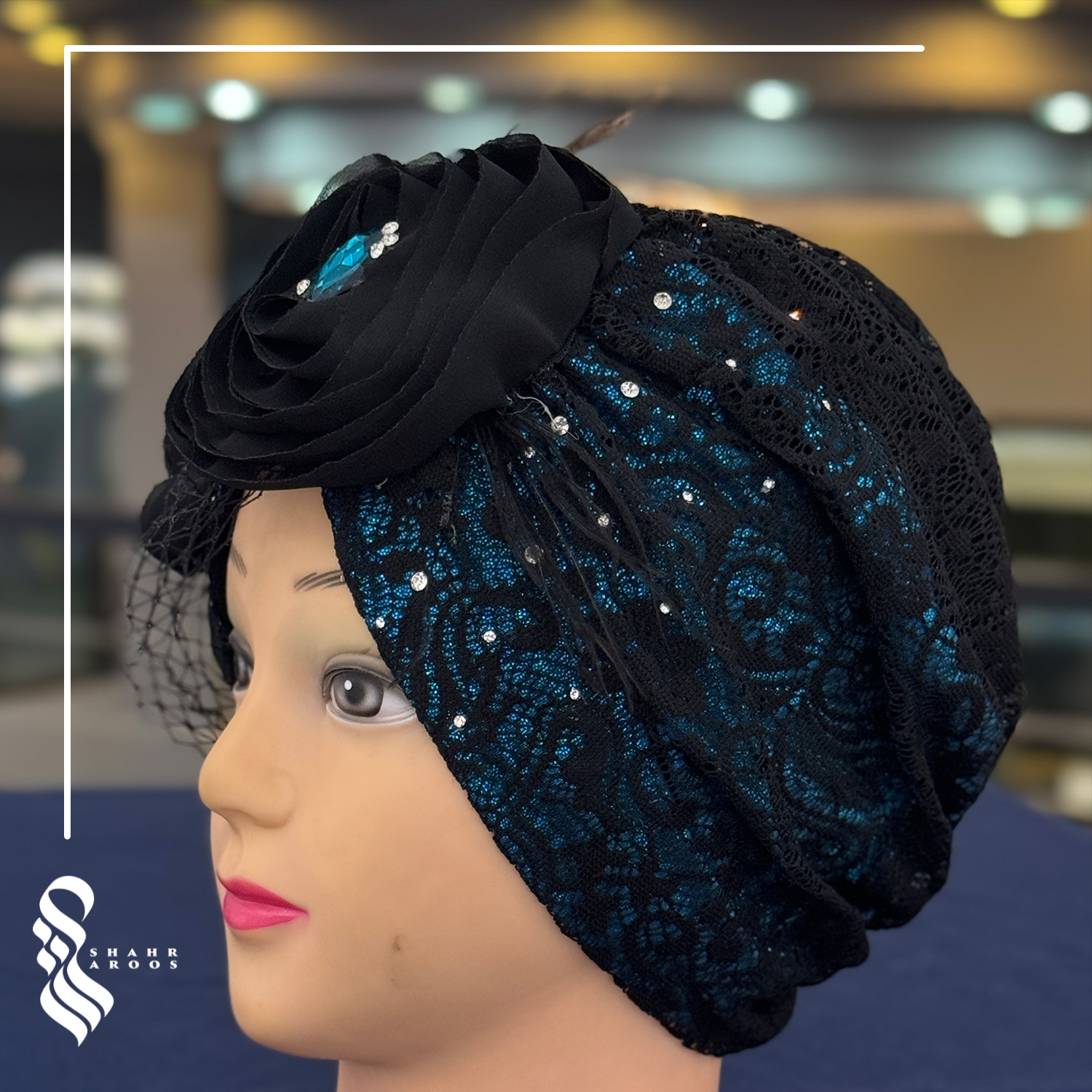 توربان مشکی آبی کد 25 4 توربان مشکی آبی کد 25