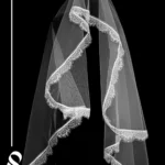 تور سر عروس دانتل کد 638 با حاشیه دانتل 4 سانتی‌متری