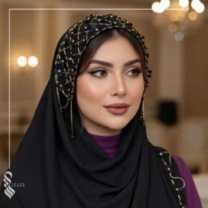 شال حجاب مشکی کد 1 4 شال حجاب مشکی کد 1