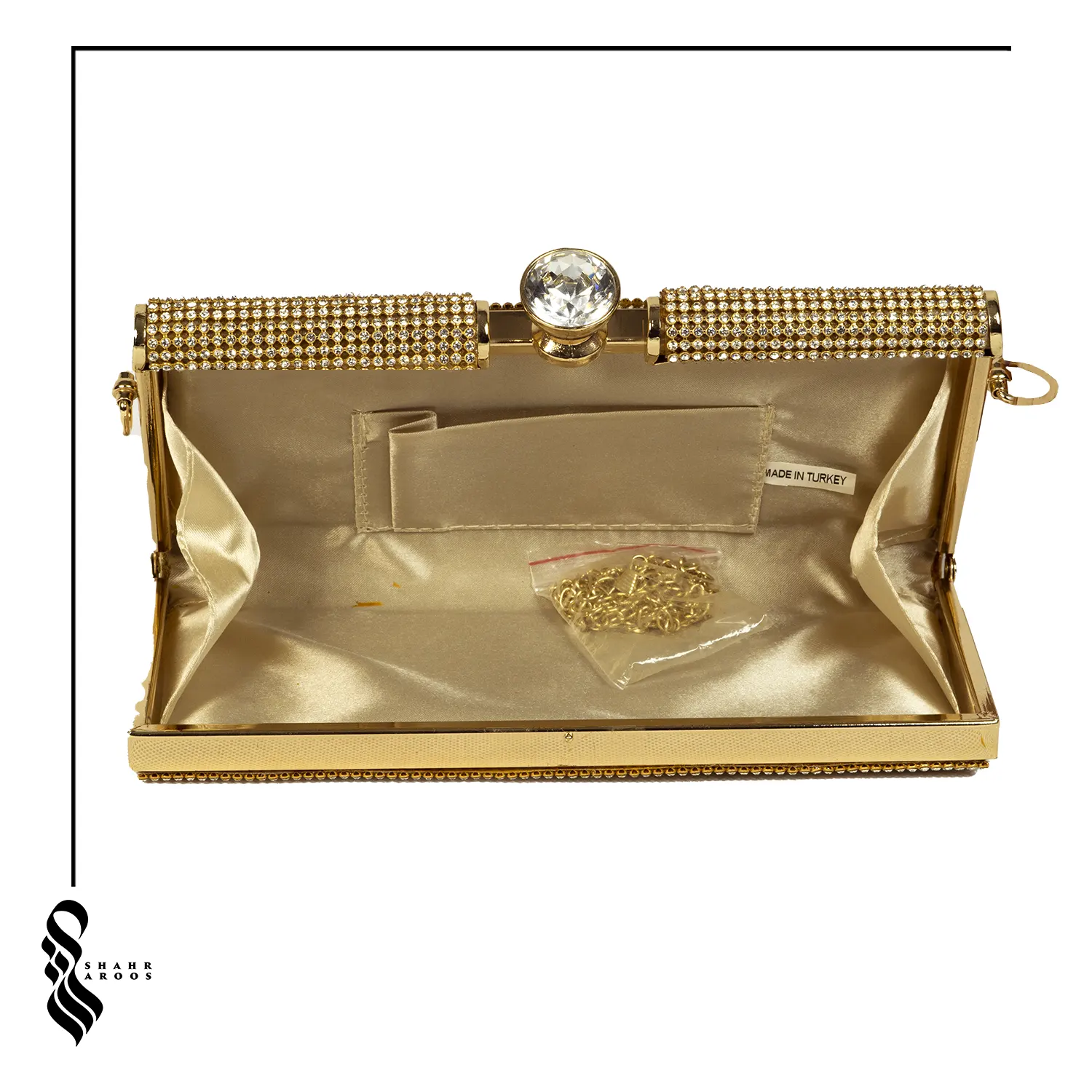 کیف مجلسی نگین دار برنزی کد 107 5 کیف مجلسی نگین دار برنزی کد 107
