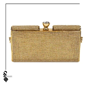 کیف مجلسی نگین دار برنزی کد 107