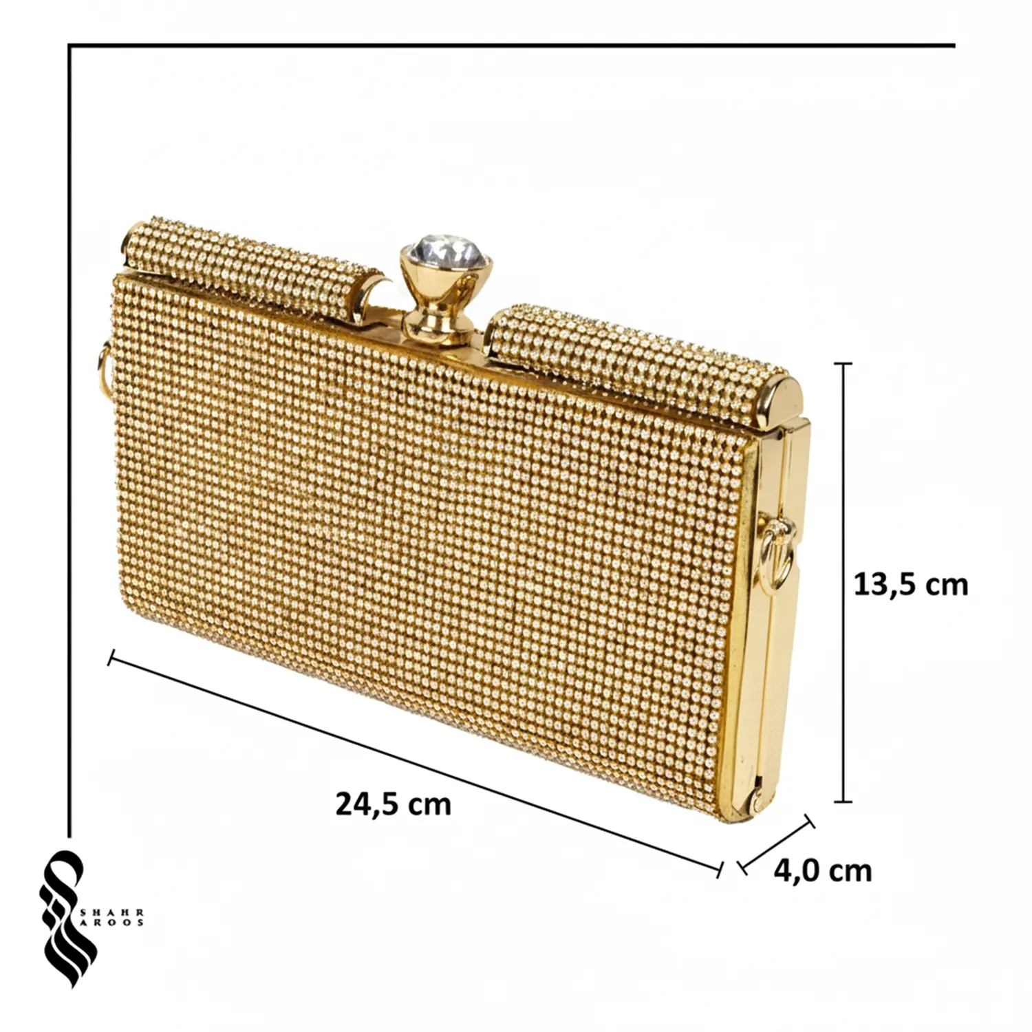 کیف مجلسی نگین دار برنزی کد 107 7 کیف مجلسی نگین دار برنزی کد 107